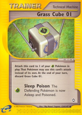 Grass Cube 01 Pokemon card from Aquapolis
