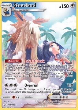 Stoutland Pokemon card from Cosmic Eclipse