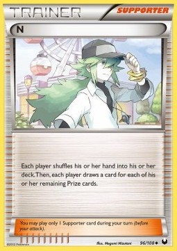 N Pokemon card from Dark Explorers