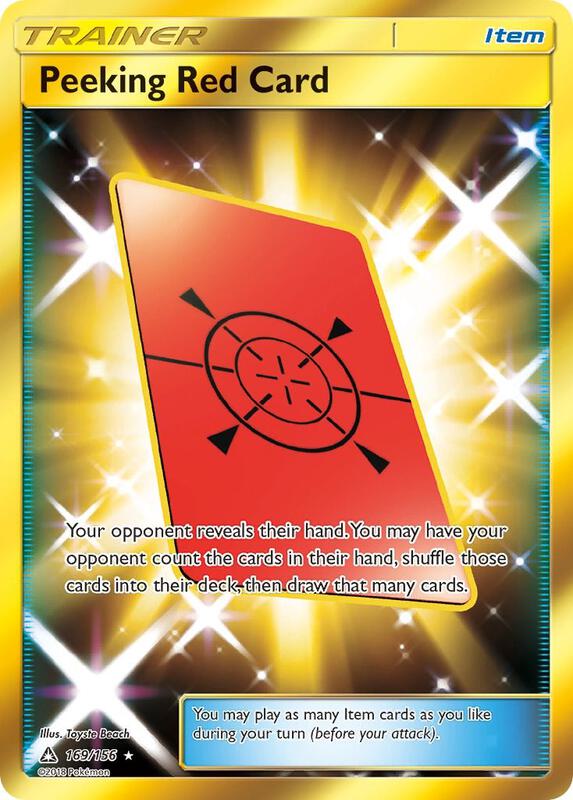 Peeking Red Card (Secret Rare) Pokemon card from SM - Ultra Prism