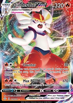 Cinderace VMAX Pokemon card from Shining Fates