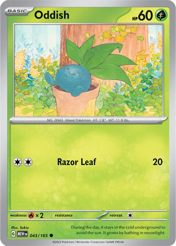 Oddish Pokemon card from SV: Scarlet & Violet 151