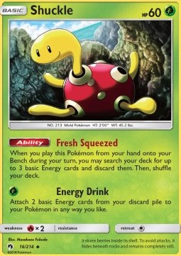 Shuckle Pokemon card from Lost Thunder