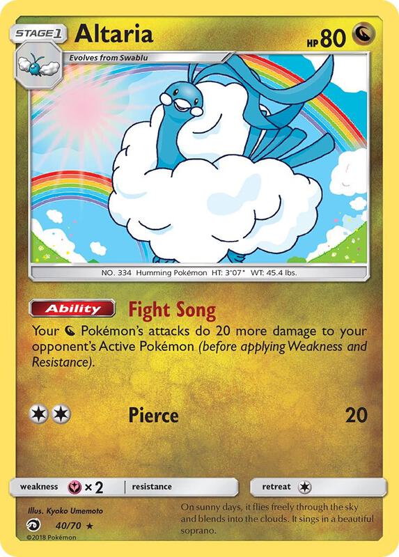 Altaria Pokemon card from Dragon Majesty