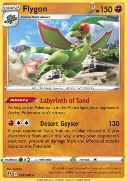 Flygon Pokemon card from Darkness Ablaze