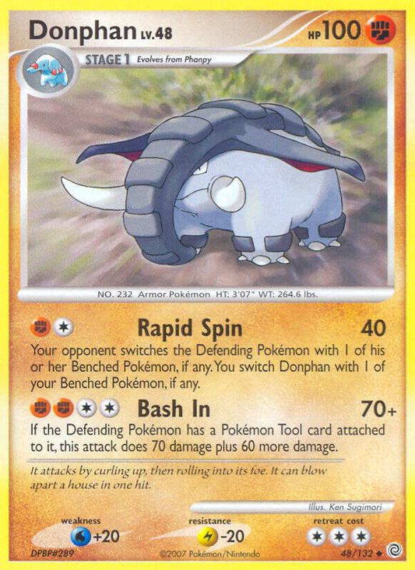 Donphan Pokemon card from Secret Wonders
