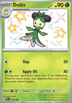 Dolliv Pokemon card from Paldean Fates