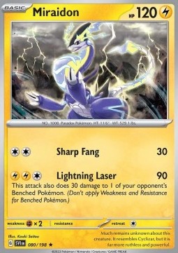Miraidon Pokemon card from Scarlet Violet