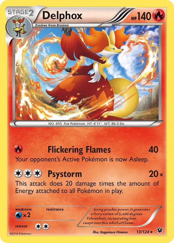 Delphox Pokemon card from XY - Fates Collide