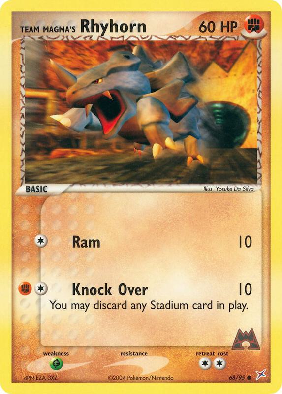 Team Magma's Rhyhorn Pokemon card from Team Magma vs Team Aqua
