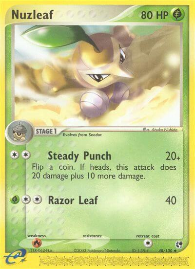 Nuzleaf Pokemon card from Sandstorm