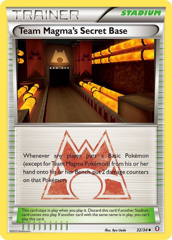 Team Magma's Secret Base Pokemon card from Double Crisis