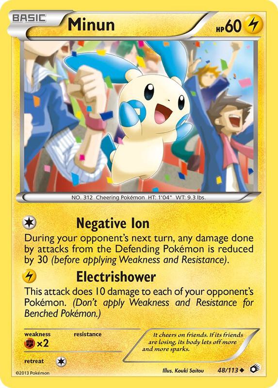 Minun Pokemon card from Legendary Treasures