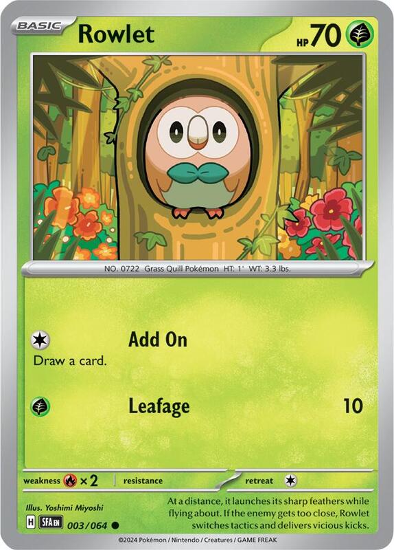 Rowlet Pokemon card from SV: Shrouded Fable