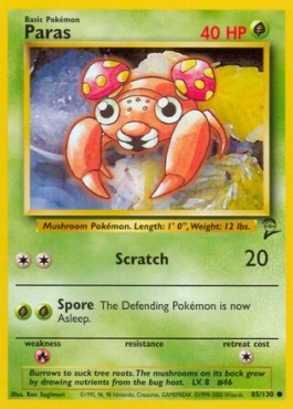 Paras Pokemon card from Base Set 2