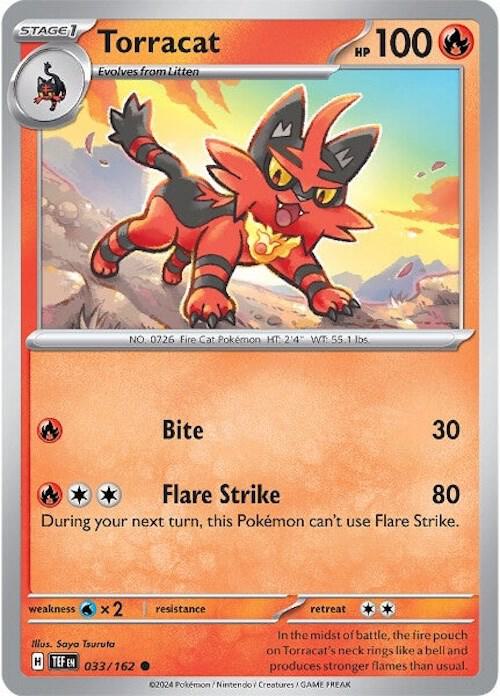 Torracat Pokemon card from SV05: Temporal Forces