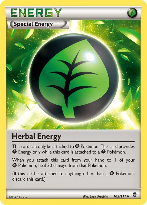 Herbal Energy Pokemon card from XY - Furious Fists