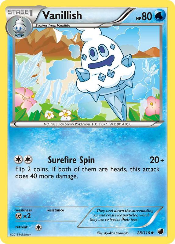 Vanillish Pokemon card from Plasma Freeze