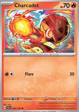 Charcadet Pokemon card from Stellar Crown