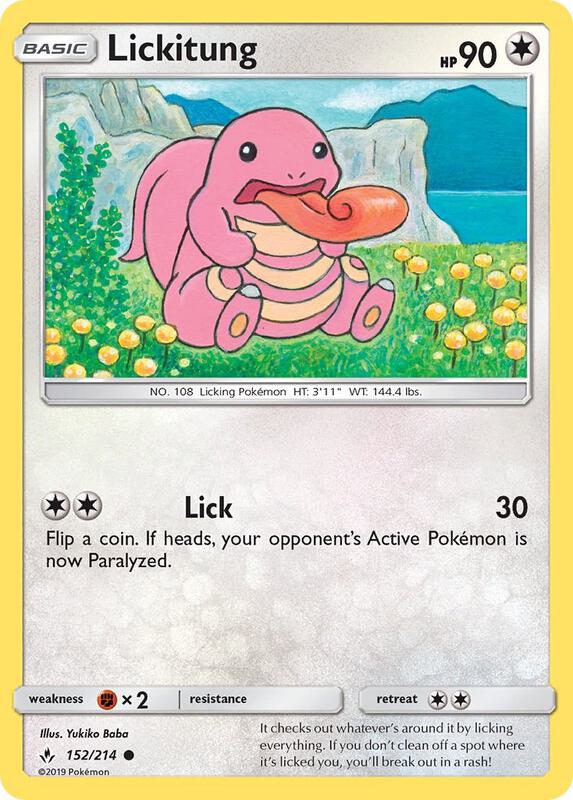 Lickitung Pokemon card from SM - Unbroken Bonds