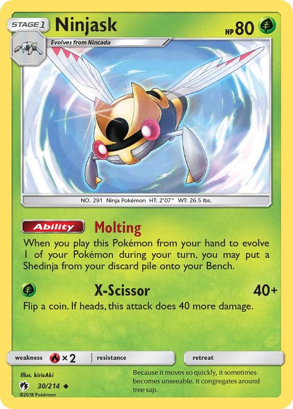 Ninjask Pokemon card from SM - Lost Thunder