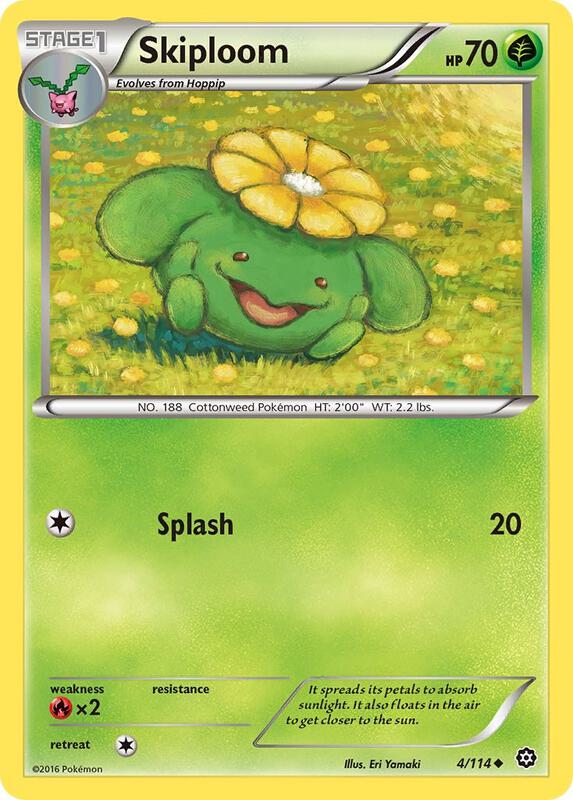 Skiploom Pokemon card from XY - Steam Siege