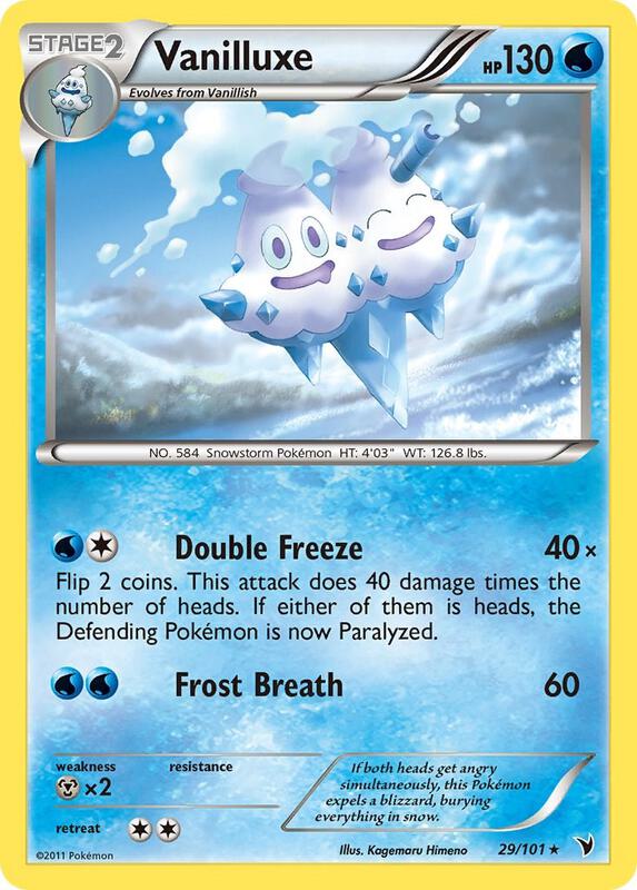 Vanilluxe Pokemon card from Noble Victories