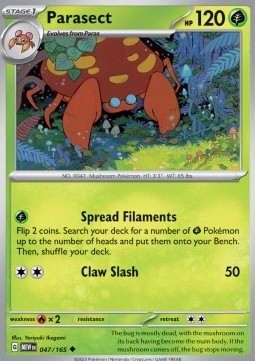 Parasect Pokemon card from 151