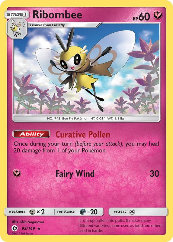 Ribombee Pokemon card from SM Base Set
