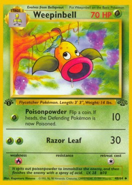 Weepinbell Pokemon card from Jungle