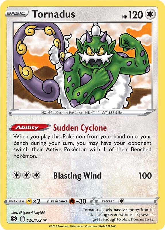 Tornadus Pokemon card from SWSH09: Brilliant