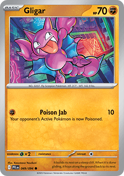Gligar Pokemon card from Phantasmal Flames