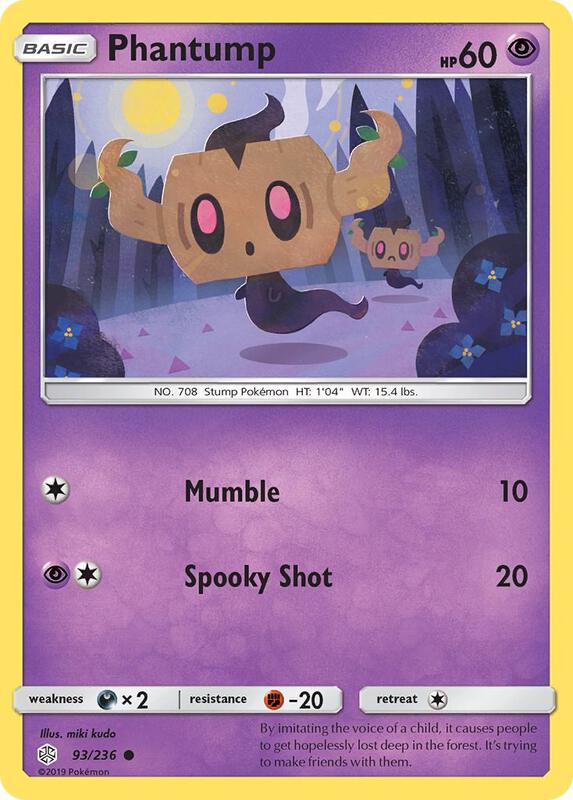 Phantump Pokemon card from SM - Cosmic Eclipse