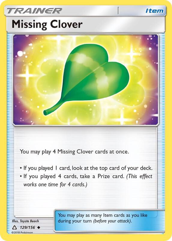 Missing Clover Pokemon card from SM - Ultra Prism