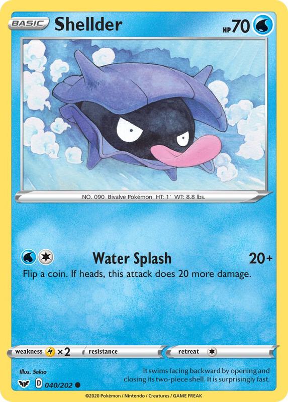 Shellder Pokemon card from SWSH01: Sword & Shield Base Set