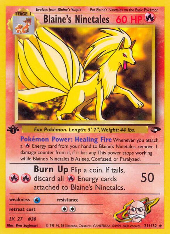 Blaine's Ninetales Pokemon card from Gym Challenge