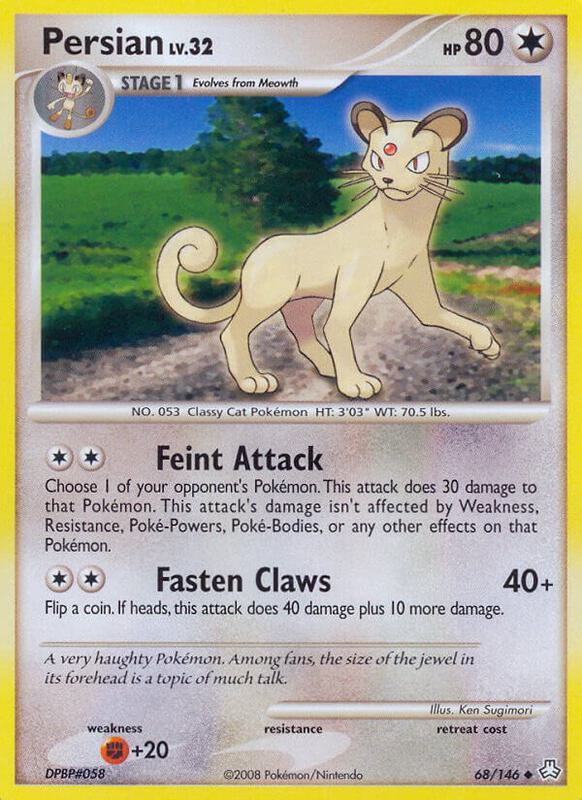 Persian Pokemon card from Legends Awakened