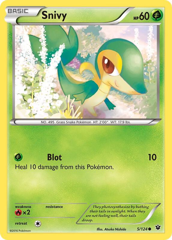 Snivy Pokemon card from XY - Fates Collide