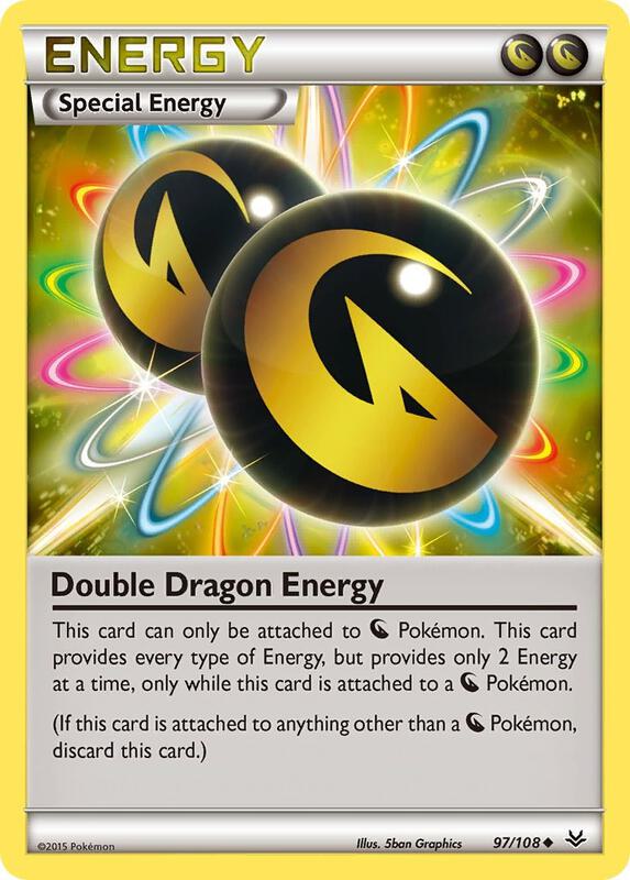 Double Dragon Energy Pokemon card from XY - Roaring Skies