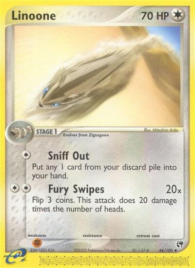 Linoone Pokemon card from Sandstorm