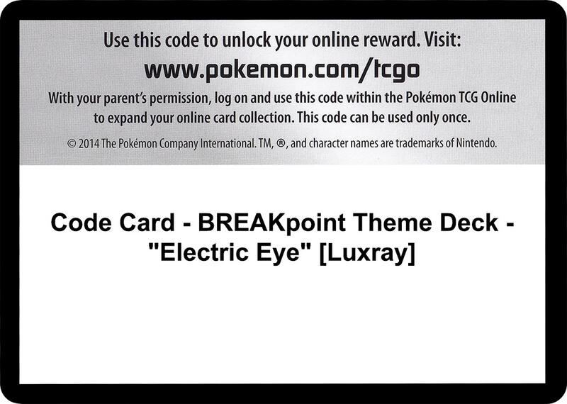 Code Card - BREAKpoint Theme Deck - "Electric Eye" [Luxray] Pokemon card from XY - BREAKpoint