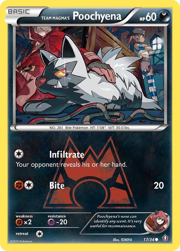 Team Magma's Poochyena Pokemon card from Double Crisis