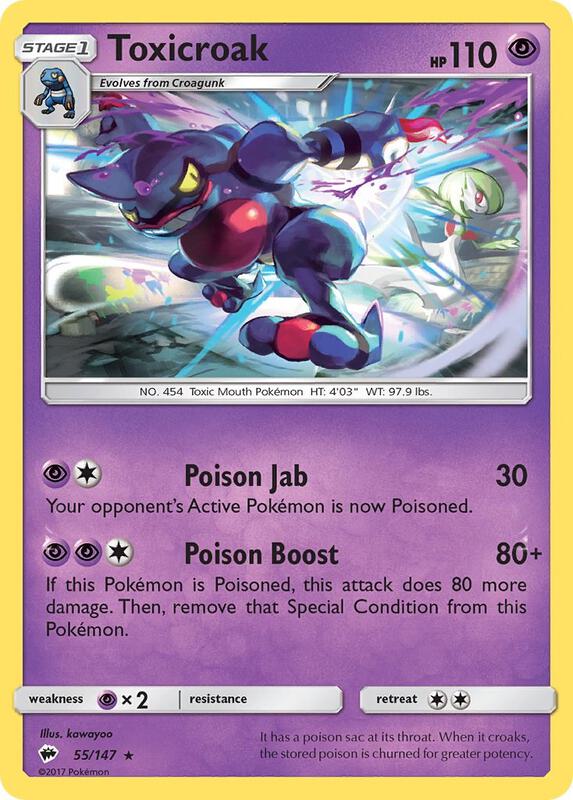 Toxicroak Pokemon card from SM - Burning Shadows