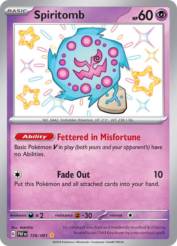 Spiritomb Pokemon card from SV: Paldean Fates