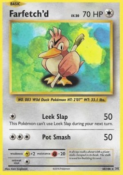 Farfetch'd Pokemon card from Evolutions