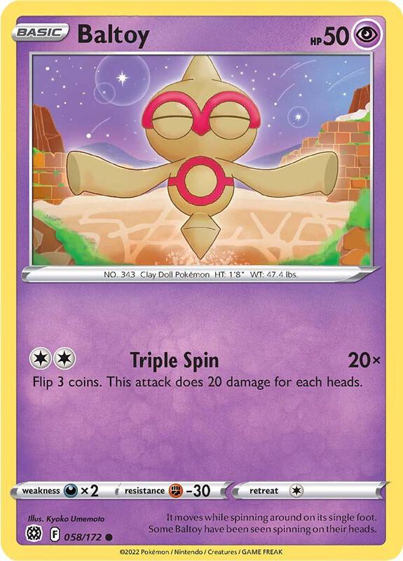 Baltoy Pokemon card from SWSH09: Brilliant