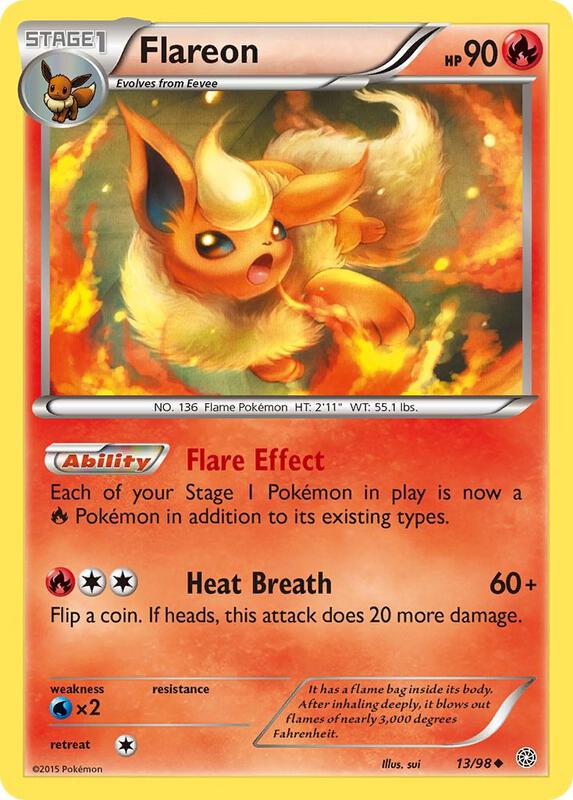 Flareon Pokemon card from XY - Ancient Origins