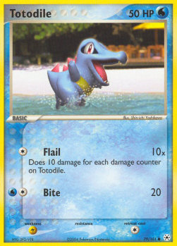 Totodile Pokemon card from EX Hidden Legends