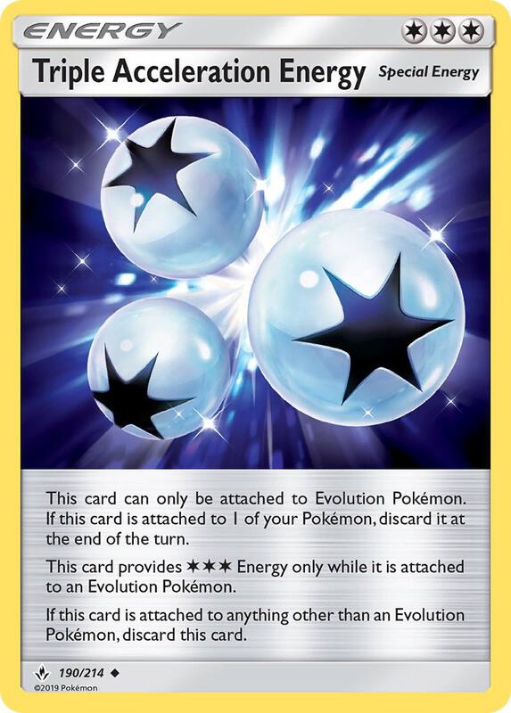 Triple Acceleration Energy Pokemon card from SM - Unbroken Bonds