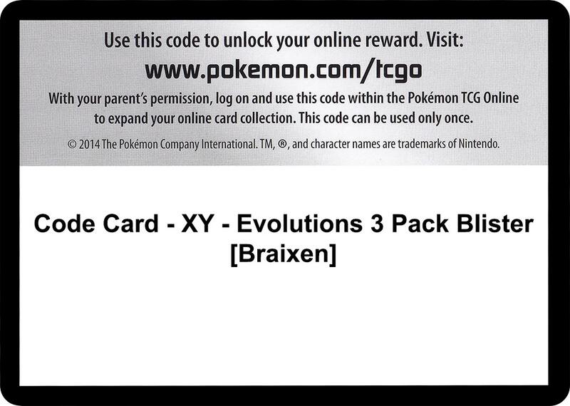 Code Card - XY - Evolutions 3 Pack Blister [Braixen] Pokemon card from XY - Evolutions